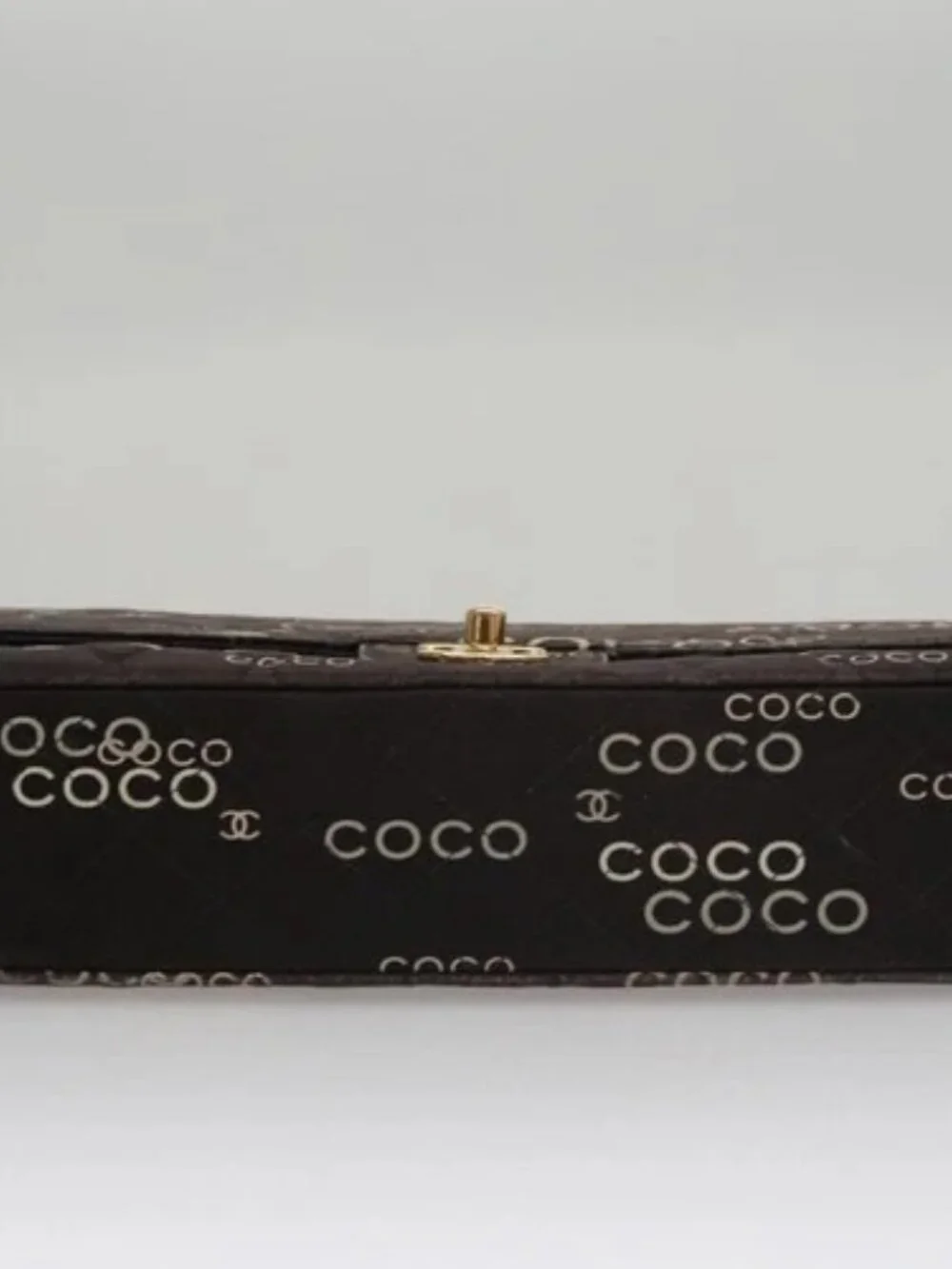 CHANEL Matelasse 25 Chain Shoulder Bag Canvas Black Gold CC Auth 108396